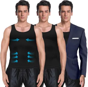 1/2/3 Pack Shaper Slimming Tank Top Athletic Compression Shirt with Sleeveless Undershirts for Men