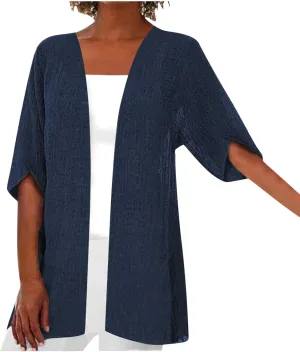 2025 Lightweight Cardigans for Women Summer Casual Half Sleeve Kimono Loose Open Front Blouse Top Plus Size Outfits
