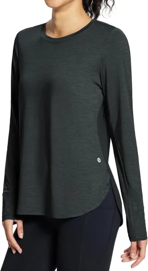 baleaf Long Sleeve Workout Tops for Women Running Athletic Shirts Active Quick Dry Lightweight Moisture Wicking