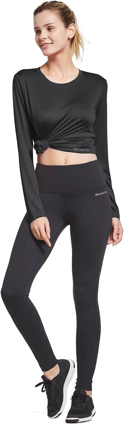 baleaf Long Sleeve Workout Tops for Women Running Athletic Shirts Active Quick Dry Lightweight Moisture Wicking