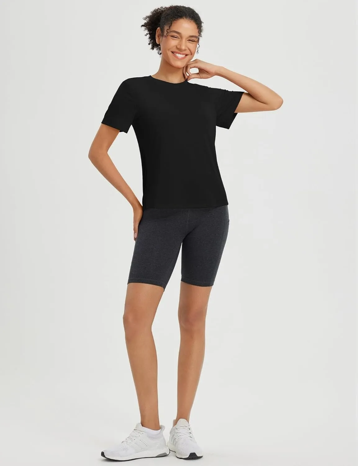 baleaf Womens Workout Tops Short Sleeve Loose Fit Yoga Athletic Shirts Lightweight Moisture Wicking Running Top