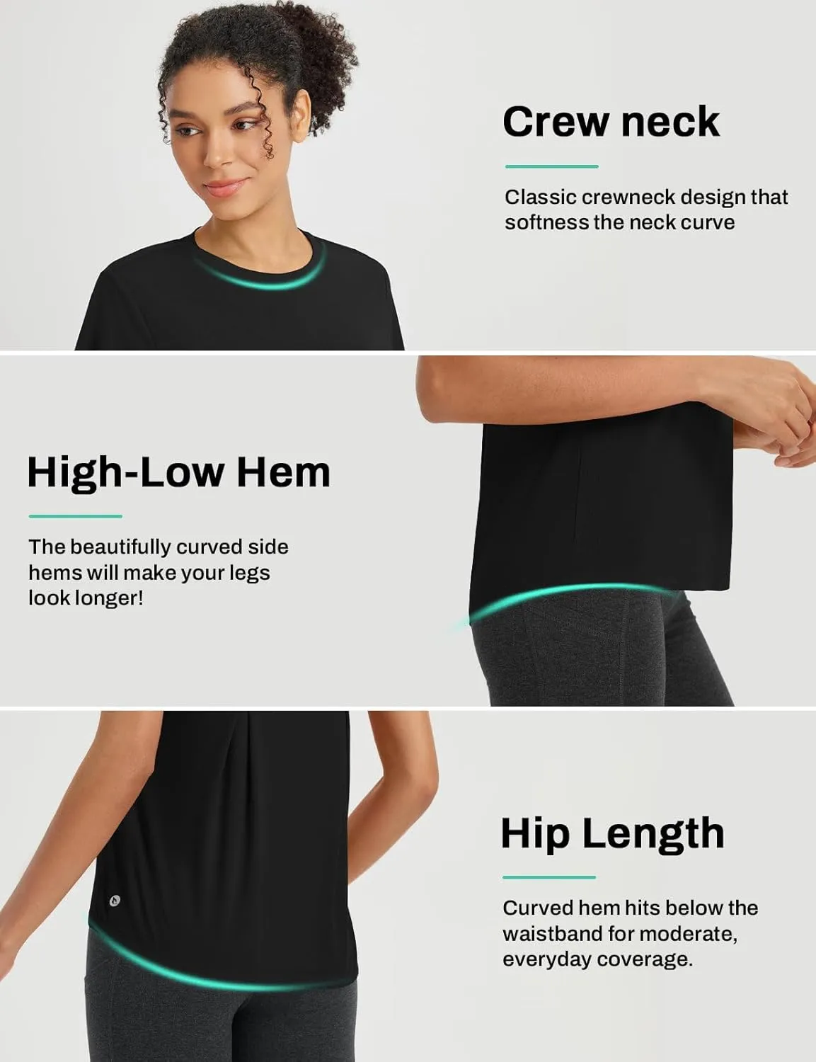 baleaf Womens Workout Tops Short Sleeve Loose Fit Yoga Athletic Shirts Lightweight Moisture Wicking Running Top