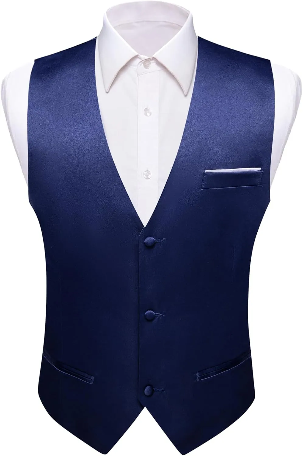 Barry.Wang Mens Suit Vest Bow Tie Set 4PCS Formal V-neck Slim Fit Casual Solid Color Waistcoat Wedding Party Tuxedo
