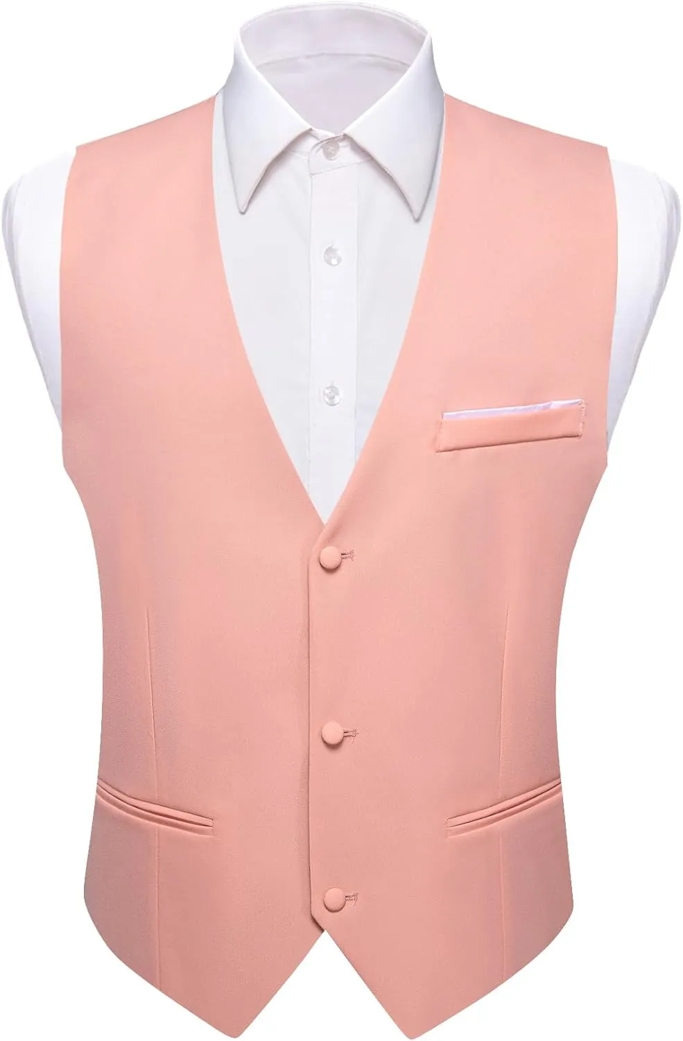 Barry.Wang Mens Suit Vest Bow Tie Set 4PCS Formal V-neck Slim Fit Casual Solid Color Waistcoat Wedding Party Tuxedo