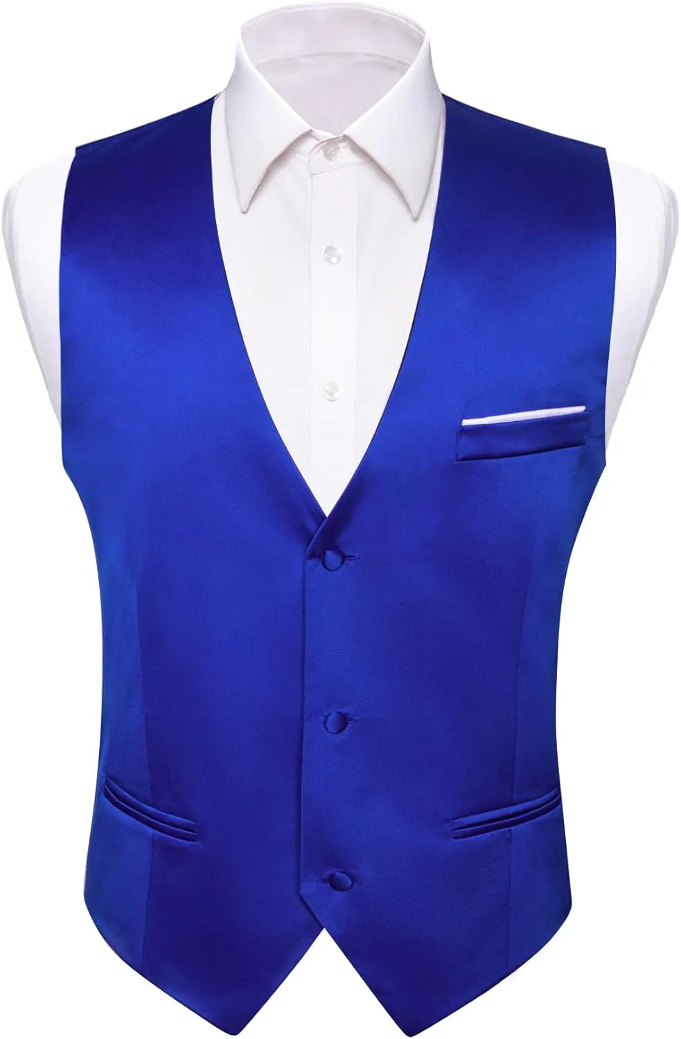 Barry.Wang Mens Suit Vest Bow Tie Set 4PCS Formal V-neck Slim Fit Casual Solid Color Waistcoat Wedding Party Tuxedo