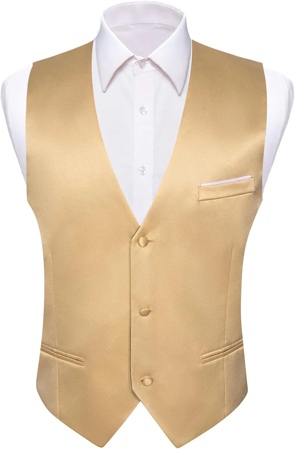 Barry.Wang Mens Suit Vest Bow Tie Set 4PCS Formal V-neck Slim Fit Casual Solid Color Waistcoat Wedding Party Tuxedo