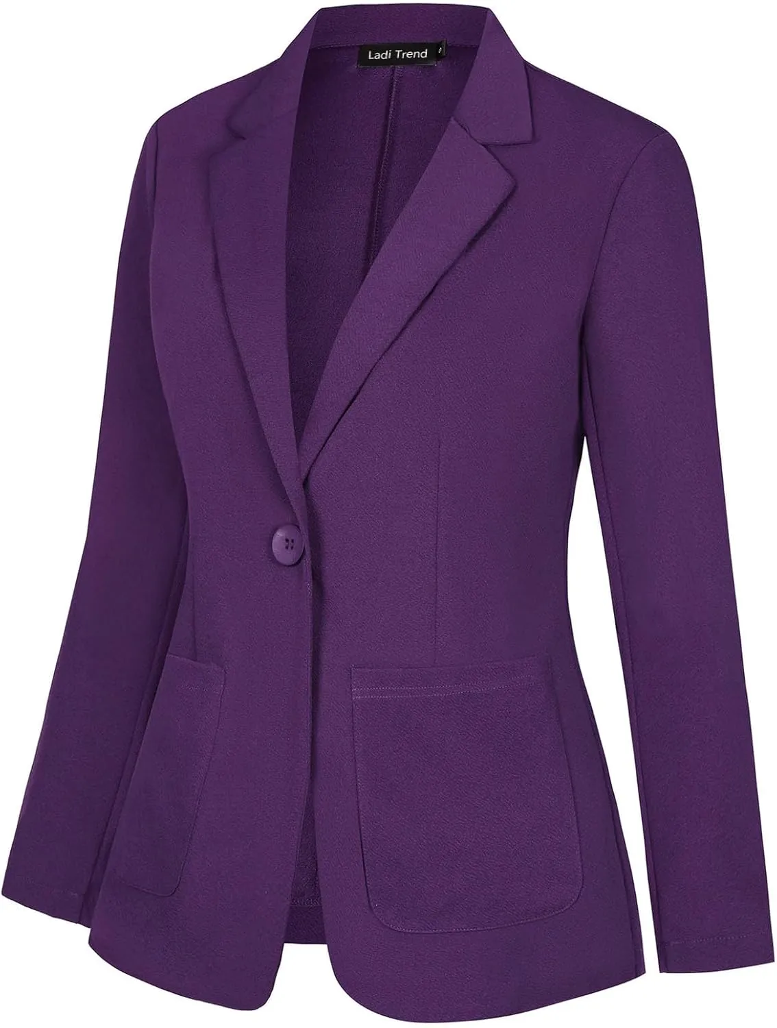 Blazers for Women Long Sleeve Button Front Blazer Notch Lapel Casual Work Office Suit Jackets with Pocket