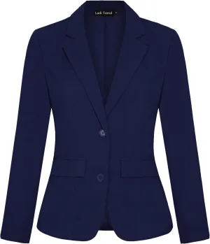 Blazers for Women Long Sleeve Notch Lapel Button Front Blazer Casual Work Office Suit Jackets with Pockets
