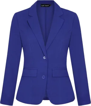 Blazers for Women Long Sleeve Notch Lapel Button Front Blazer Casual Work Office Suit Jackets with Pockets