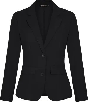 Blazers for Women Long Sleeve Notch Lapel Button Front Blazer Casual Work Office Suit Jackets with Pockets