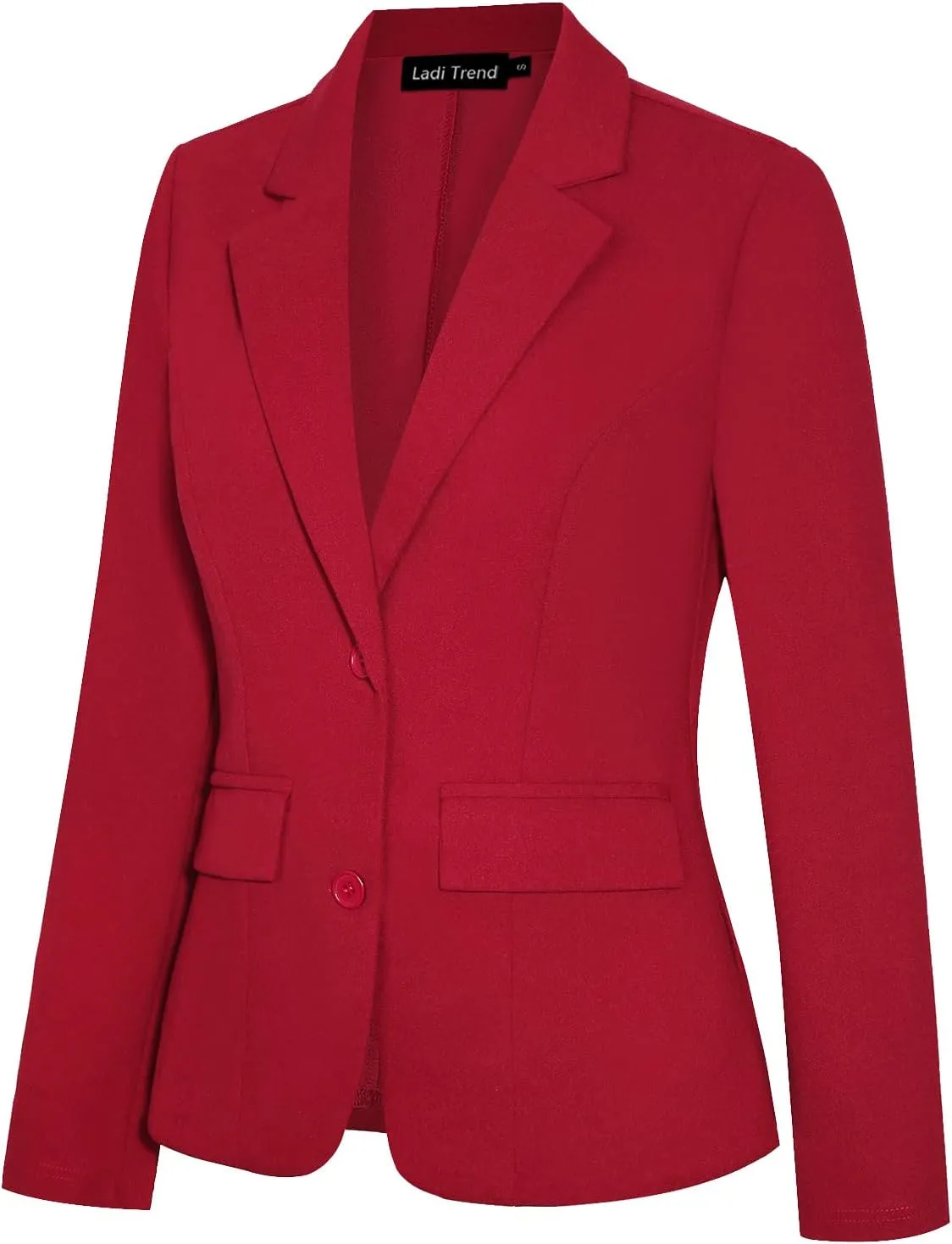 Blazers for Women Long Sleeve Notch Lapel Button Front Blazer Casual Work Office Suit Jackets with Pockets