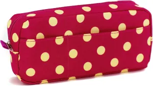 BLU MONACO Stylish and Functional: Hot Pink and Yellow Polka Dot Makeup Bag for Women - Compact Cosmetic Organizer and Travel Pouch - Toiletry Bag - Makeup Case - Cute Pouch