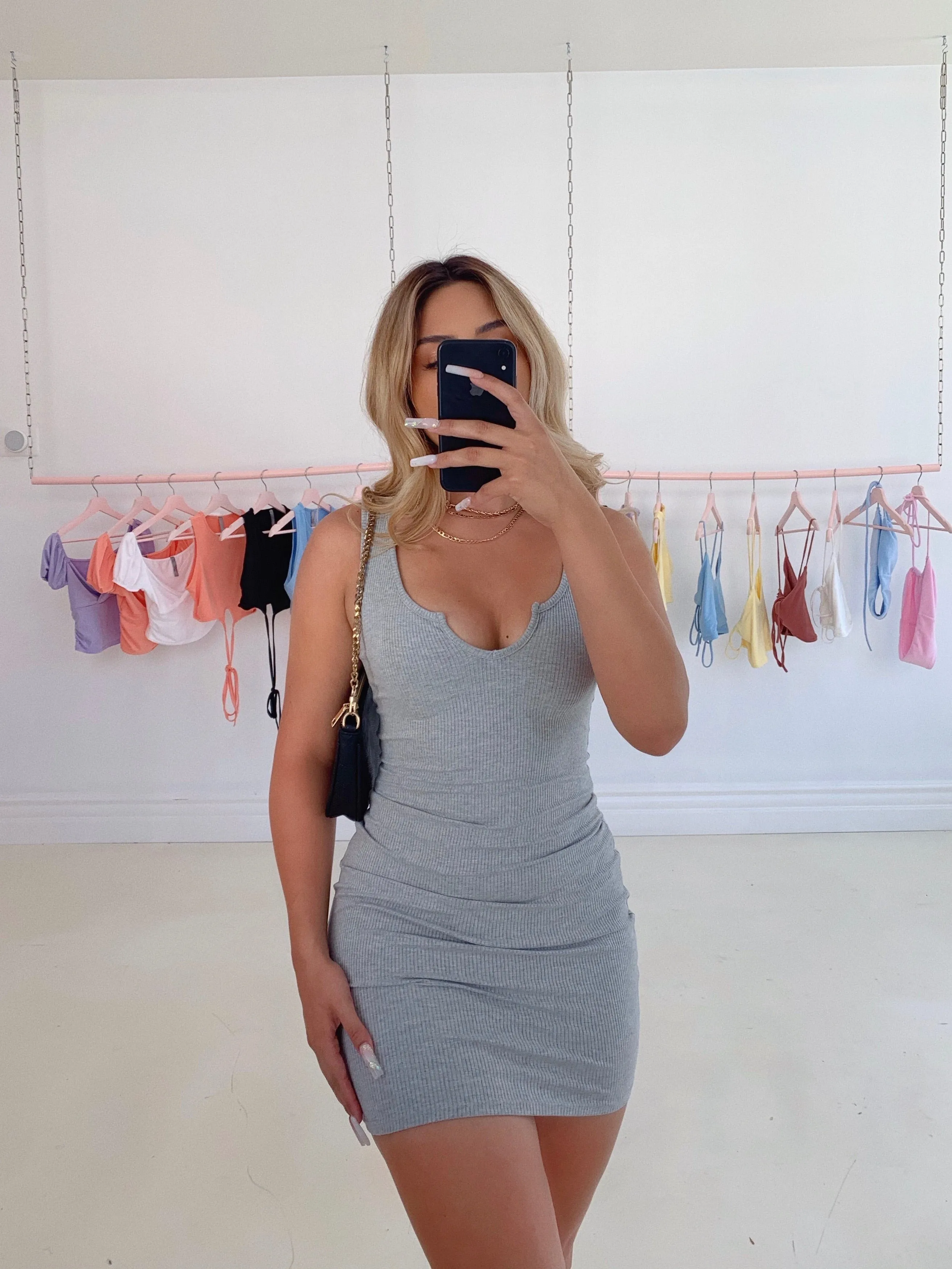 brinnley dress (HEATHER GREY)