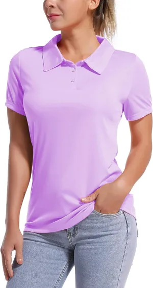 BUBBLELIME Women's UPF 50  Sun Protection Short Sleeve Polo Athletic Tennis Golf Shirts Quick Dry Outdoor Sports Shirts Tops