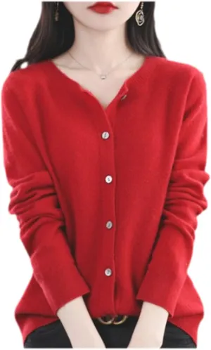 Cashmere Cardigans for Women,Cashmere Sweaters for Women,Cashmeres Button Front Long Sleeve Cardigan
