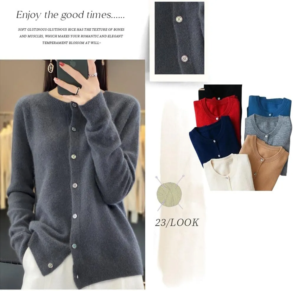 Cashmere Cardigans for Women,Cashmere Sweaters for Women,Cashmeres Button Front Long Sleeve Cardigan