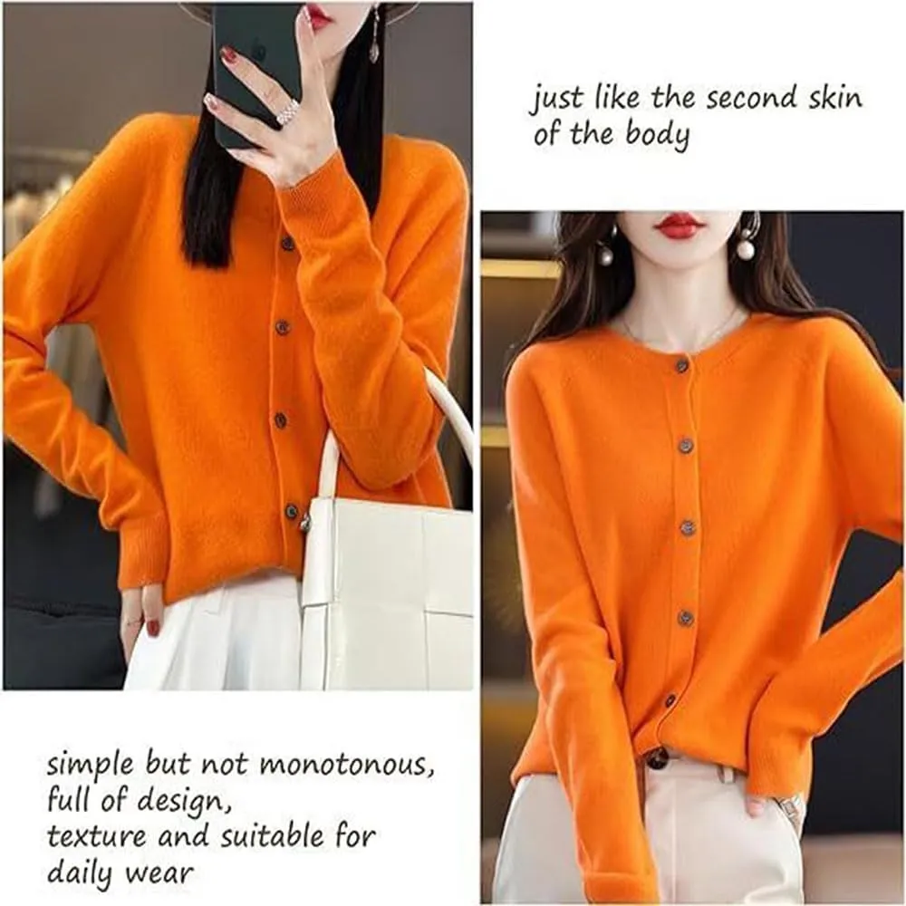 Cashmere Cardigans for Women,Cashmere Sweaters for Women,Cashmeres Button Front Long Sleeve Cardigan