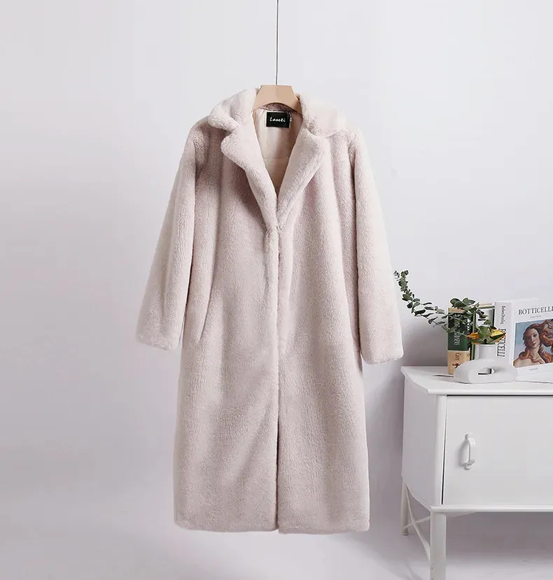 Celia Faux Fur Long Coat-Luxe Winter & Occasion Outerwear