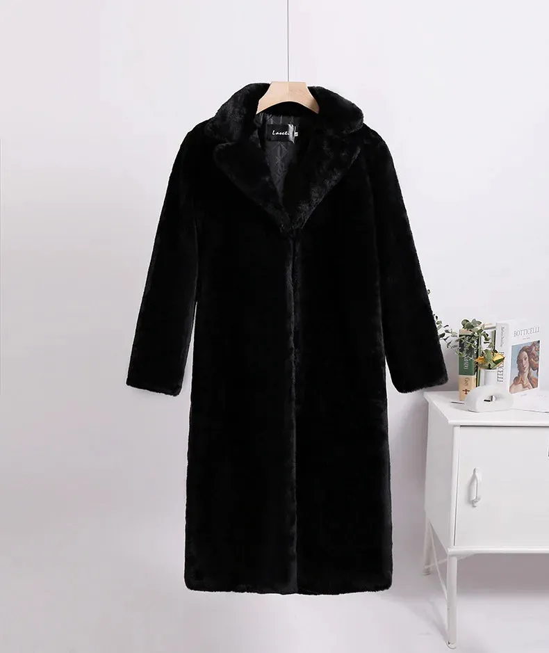 Celia Faux Fur Long Coat-Luxe Winter & Occasion Outerwear