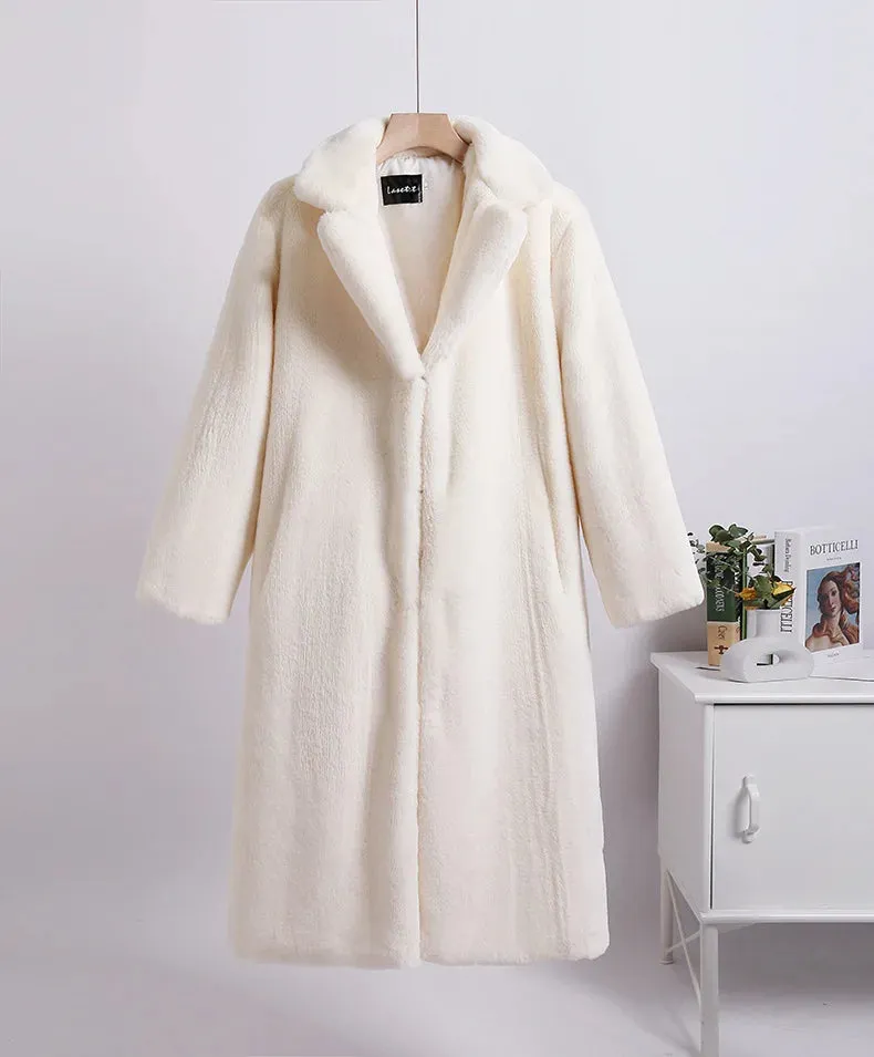 Celia Faux Fur Long Coat-Luxe Winter & Occasion Outerwear