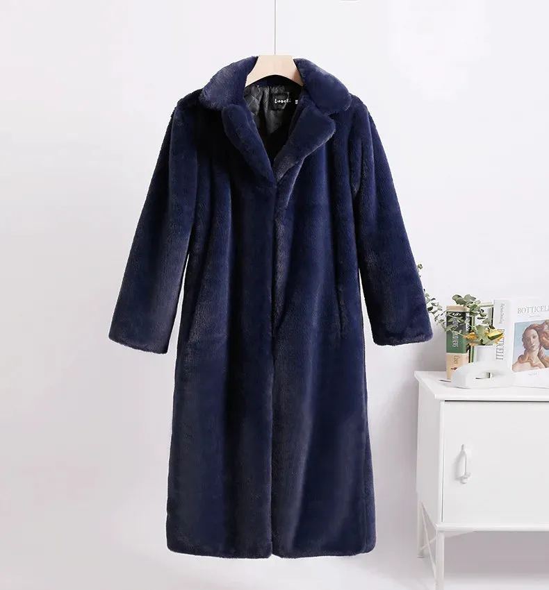 Celia Faux Fur Long Coat-Luxe Winter & Occasion Outerwear