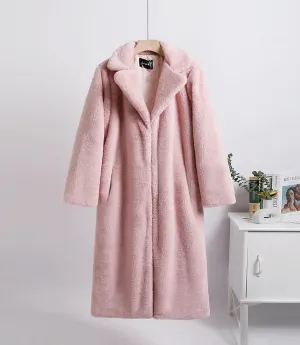 Celia Faux Fur Long Coat-Luxe Winter & Occasion Outerwear