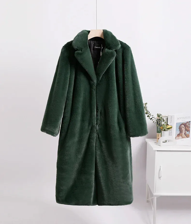 Celia Faux Fur Long Coat-Luxe Winter & Occasion Outerwear