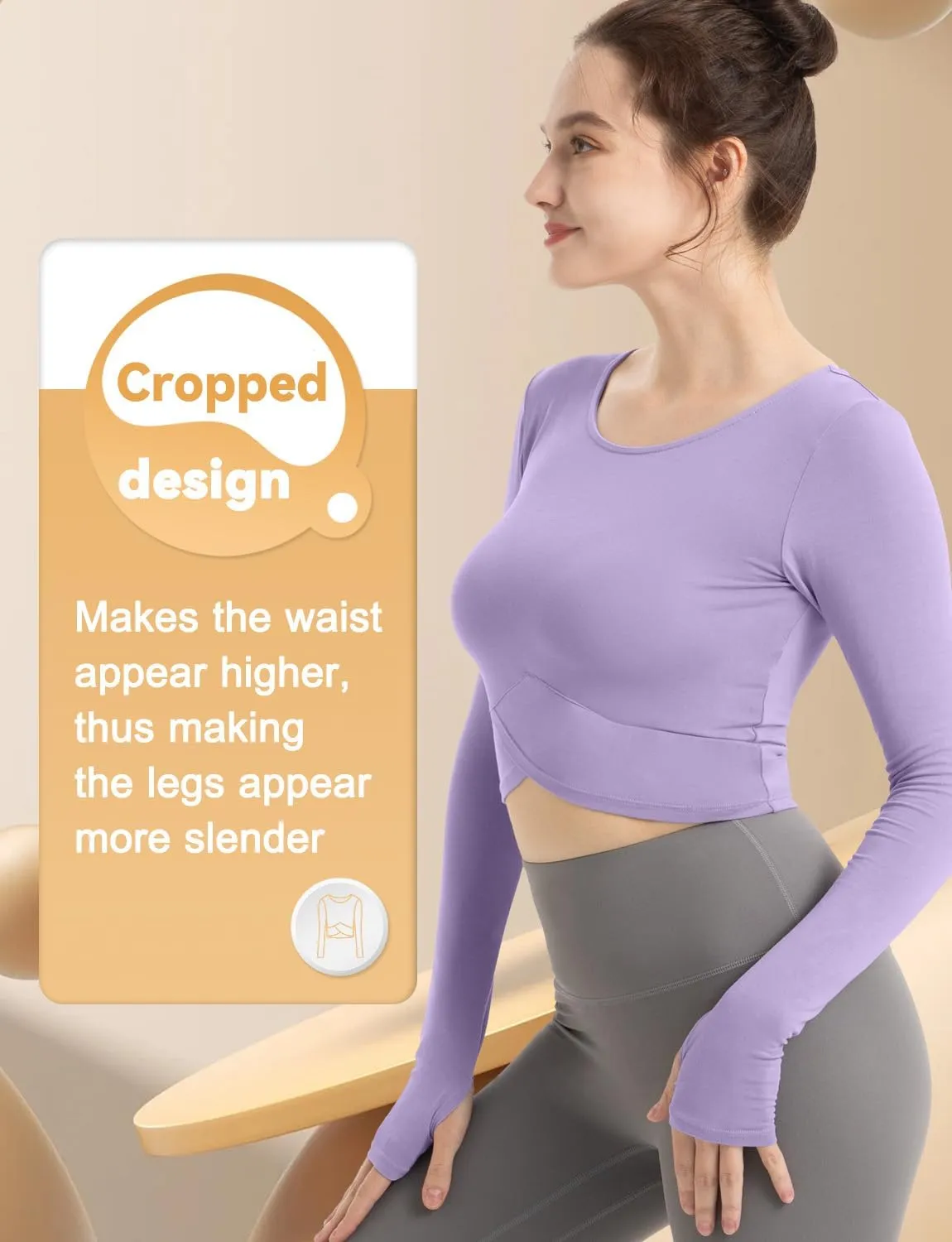 CHAMWEY Womens Workout T-Shirt Cropped Tops Crewneck Moisture Wicking Quick Dry Slim fit