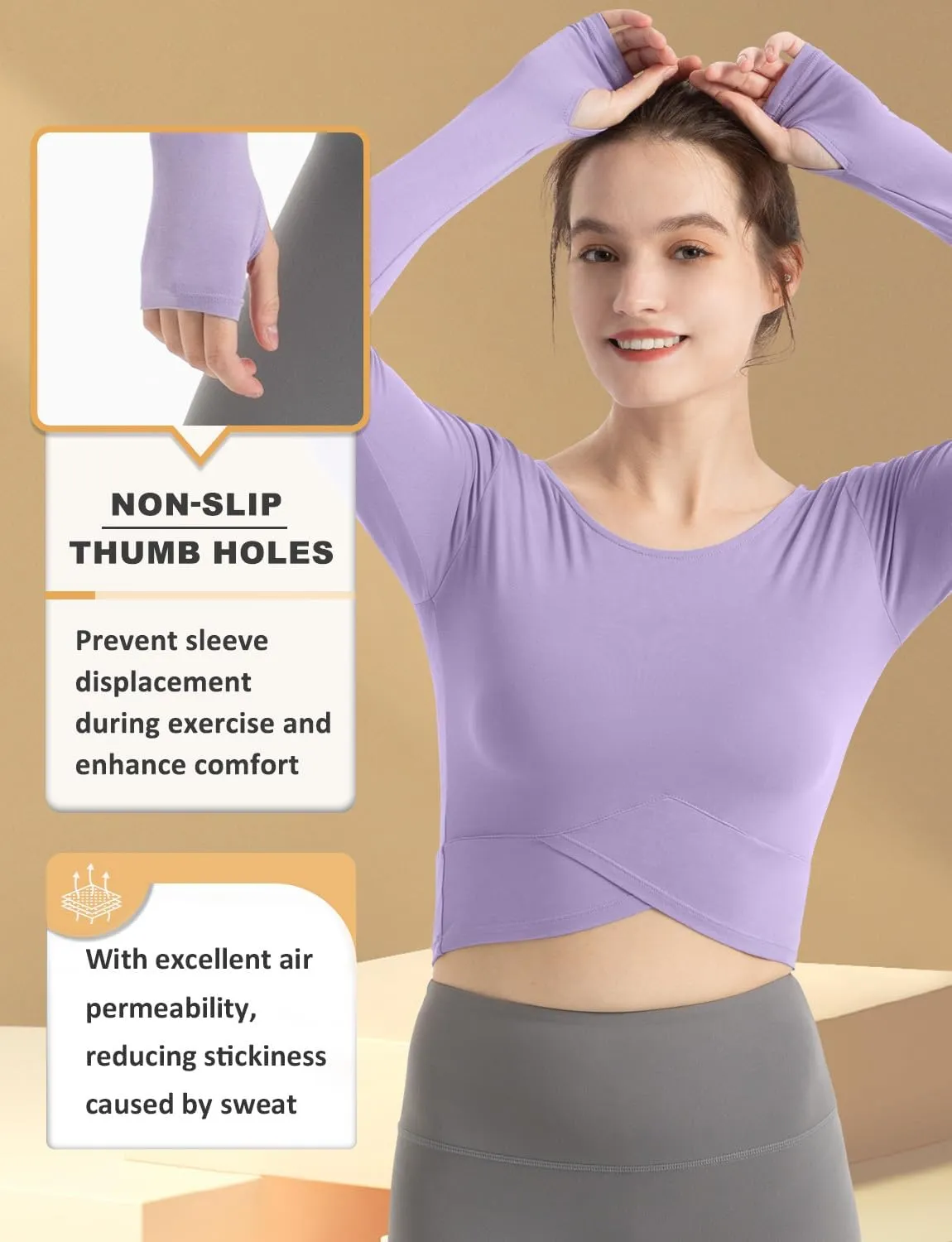 CHAMWEY Womens Workout T-Shirt Cropped Tops Crewneck Moisture Wicking Quick Dry Slim fit