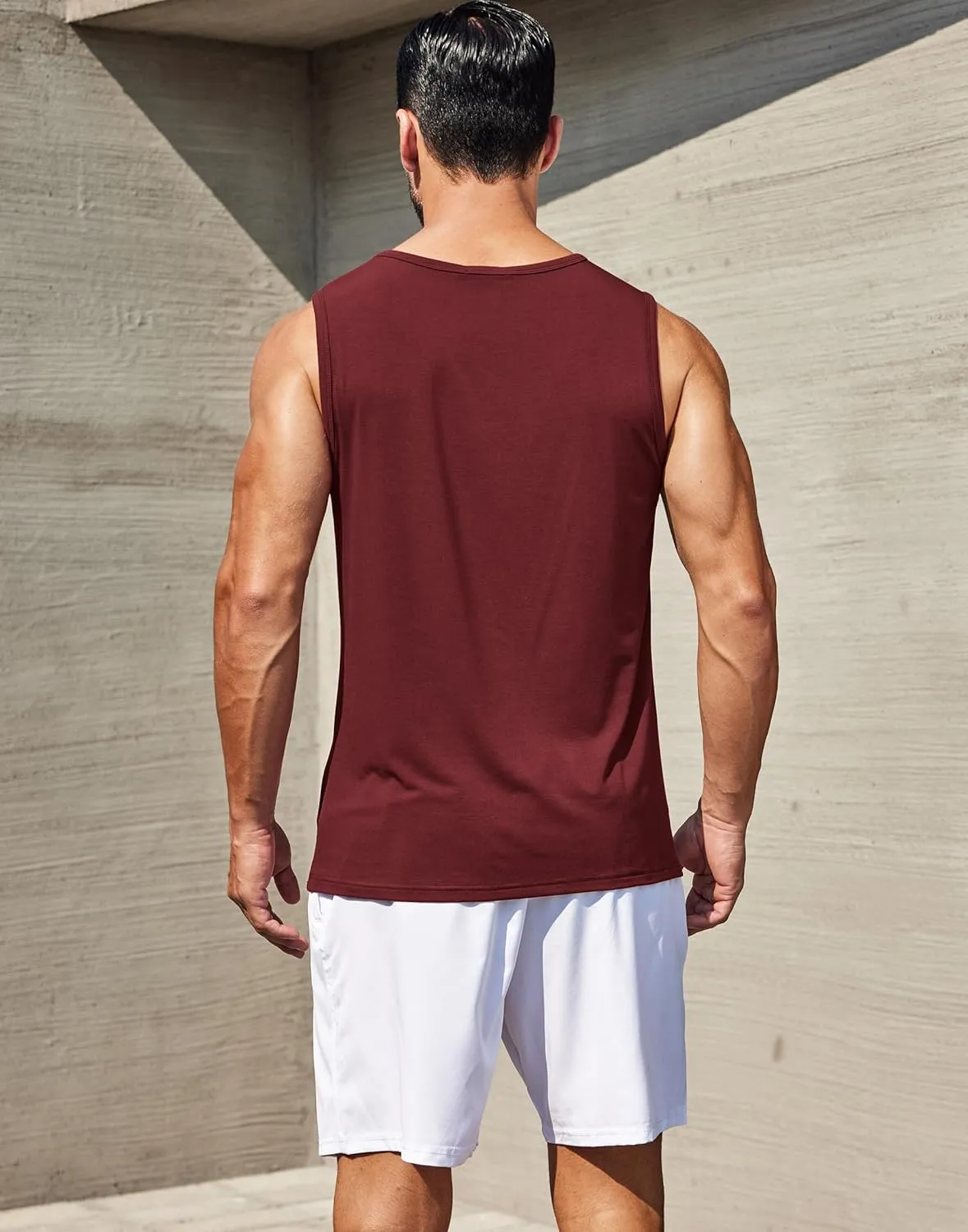 COOFANDY Mens Casual Tank Tops Moisture Wicking Muscle Sleeveless Shirts Soft Bamboo Viscose Tank Shirt 2 Pack