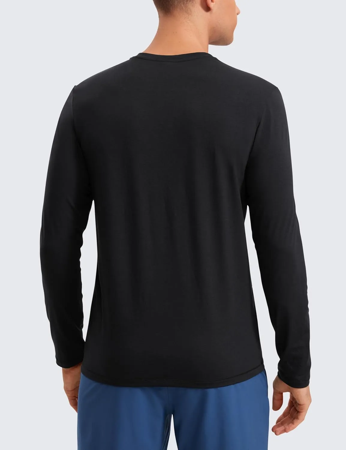 CRZ YOGA Mens Long Sleeve Basic Shirts Moisture Wicking Workout Tops Casual Crewneck Comfort T-Shirt