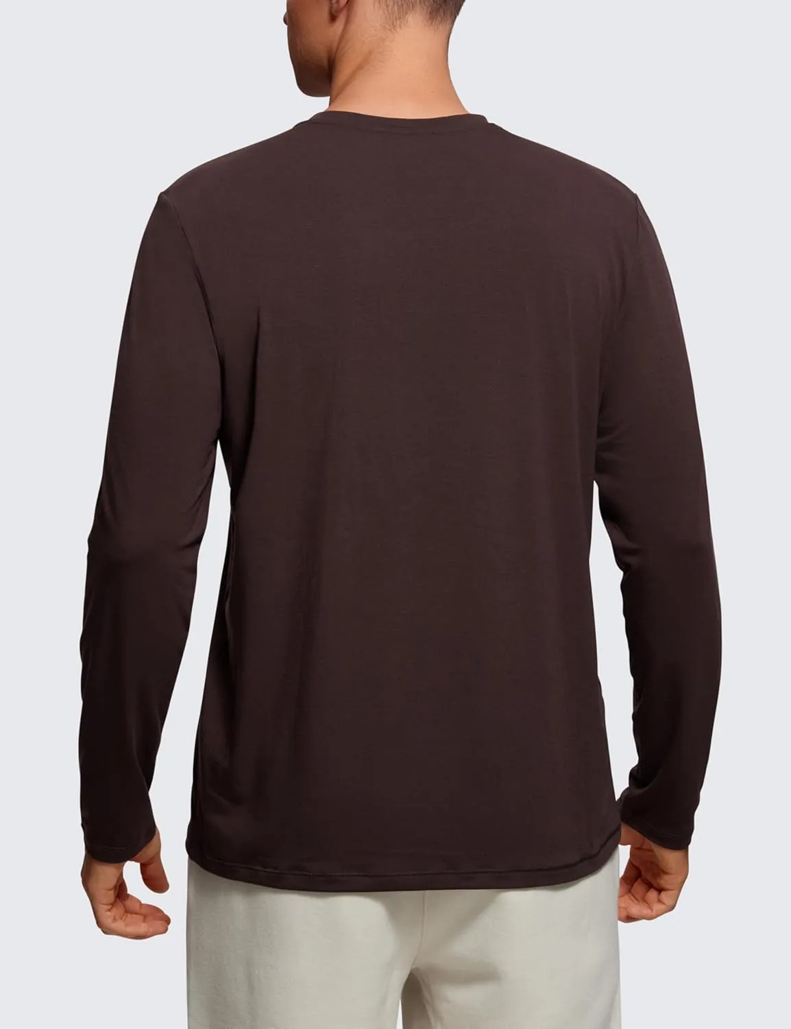 CRZ YOGA Mens Long Sleeve Basic Shirts Moisture Wicking Workout Tops Casual Crewneck Comfort T-Shirt