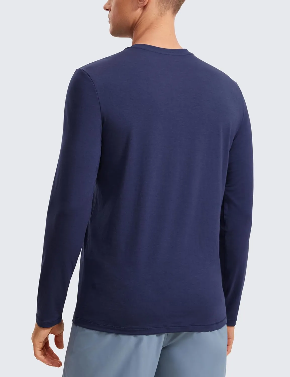 CRZ YOGA Mens Long Sleeve Basic Shirts Moisture Wicking Workout Tops Casual Crewneck Comfort T-Shirt