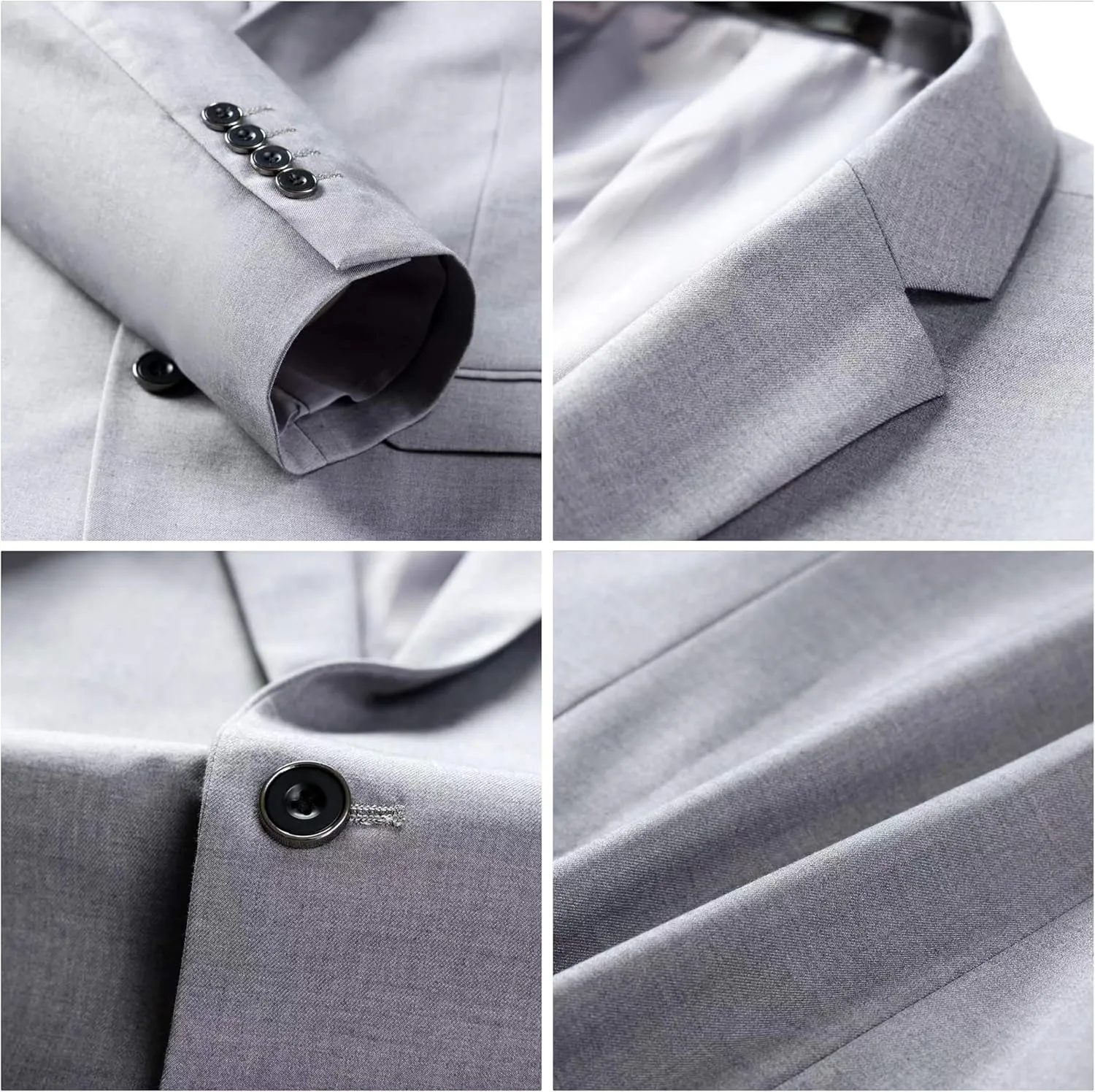 DEETRUST Men's 3 Piece Slim Fit Suit Set, 2 Button Blazer Jacket Vest Pants with Tie, Mens Suit for Party, Wedding & Business