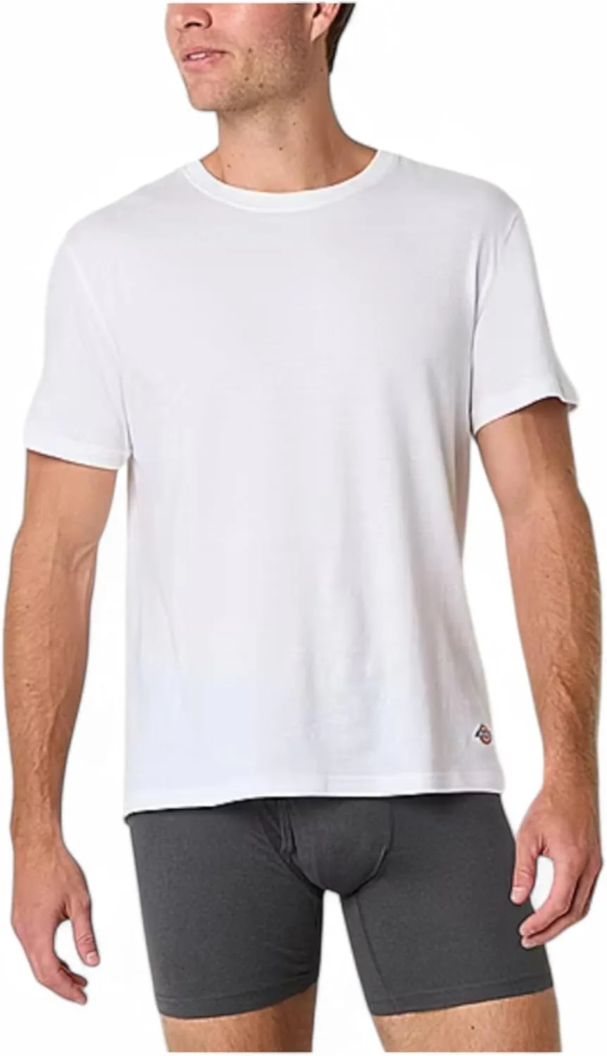 Dickies Mens Crew Neck Short Sleeve Undershirt 5 Pack