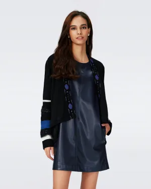Dvf Ernest Cardigan In Stripe Blue