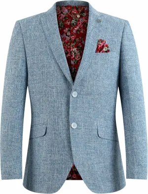 Elie Balleh Men's Solid Blazer and Sports Coat, Premium Stylish & Comfortable with Natural Stretch, Baby Blue X-Large