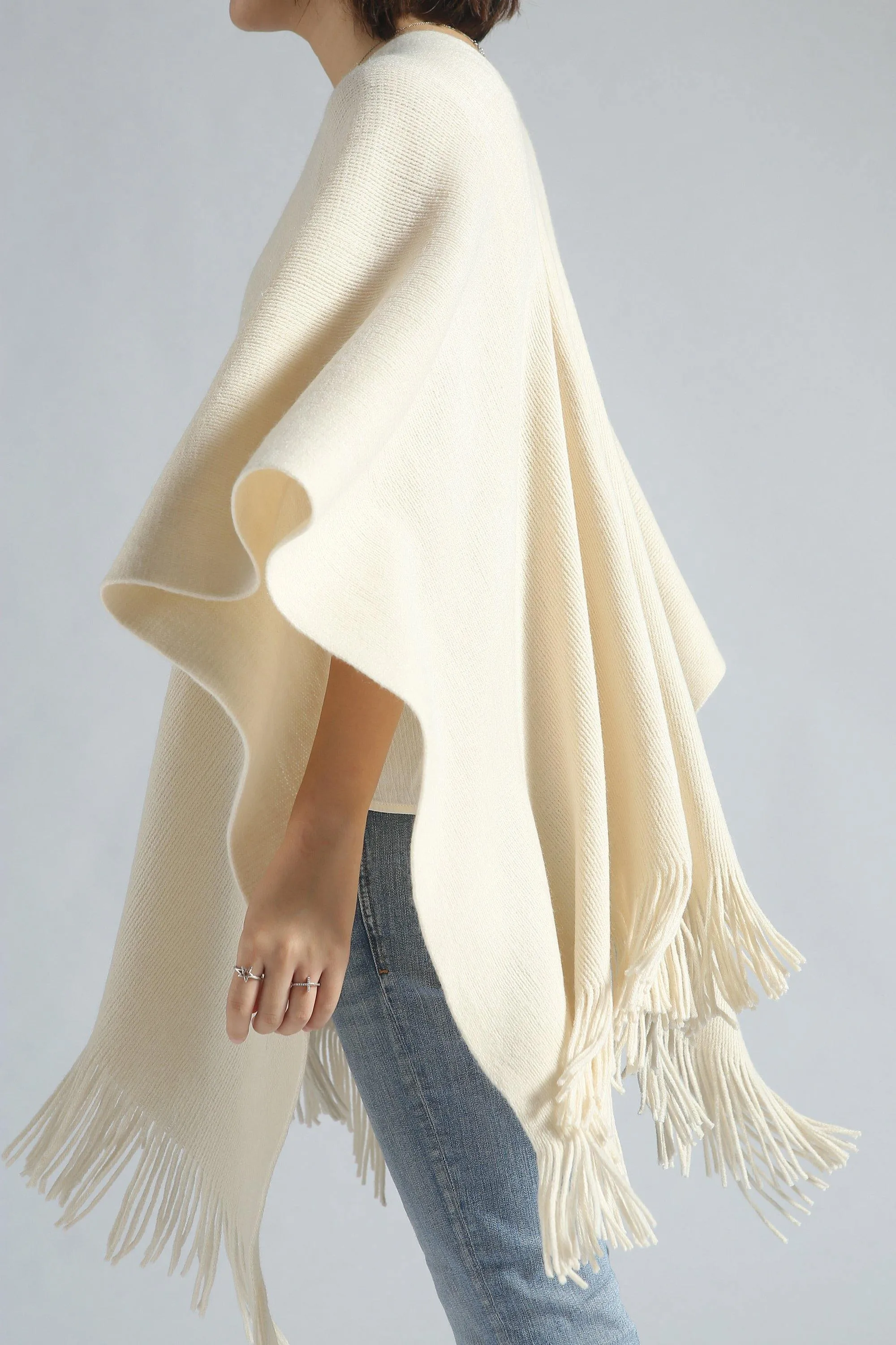 Fringe Knit Shawl Wrap