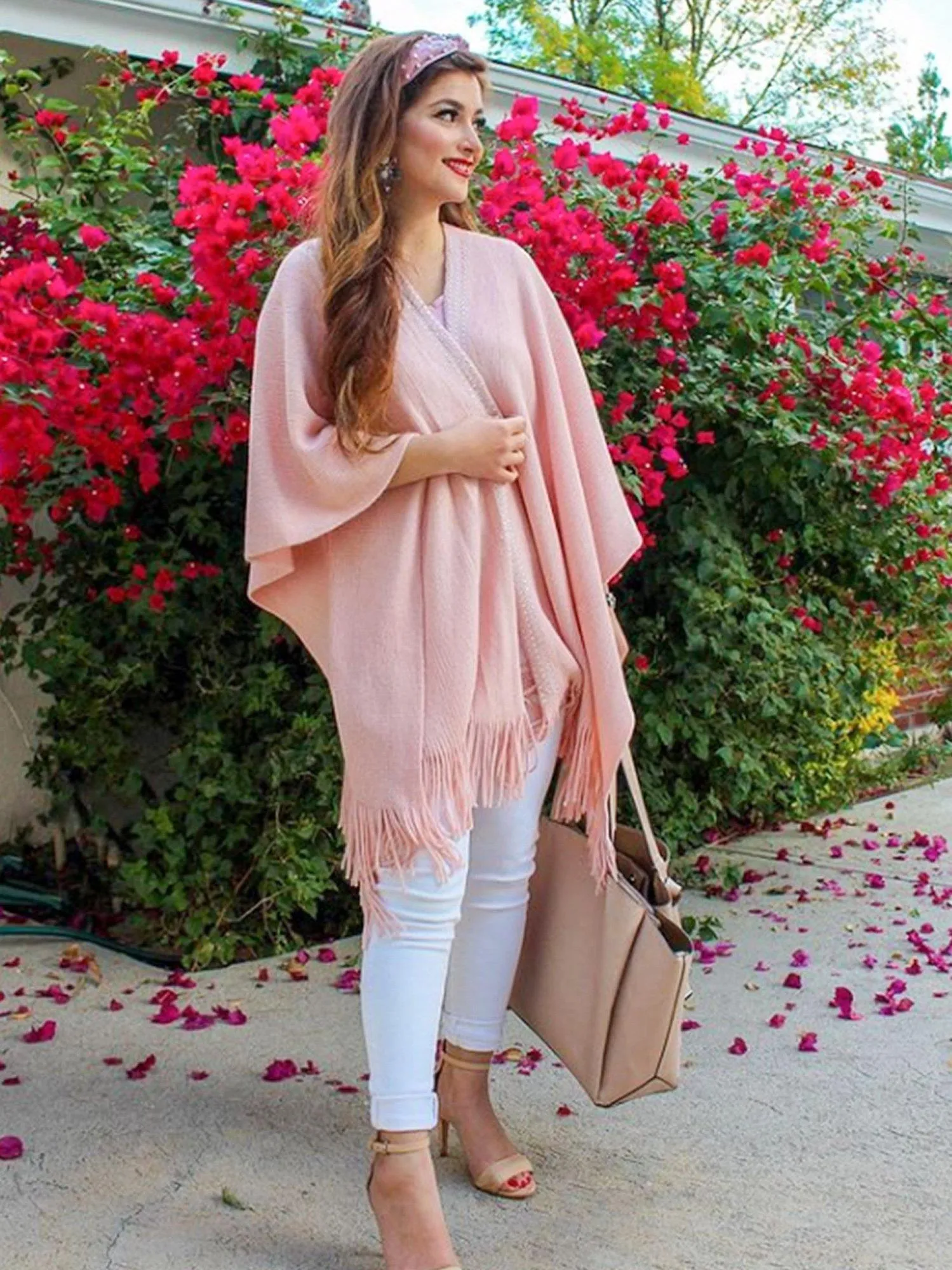 Fringe Knit Shawl Wrap