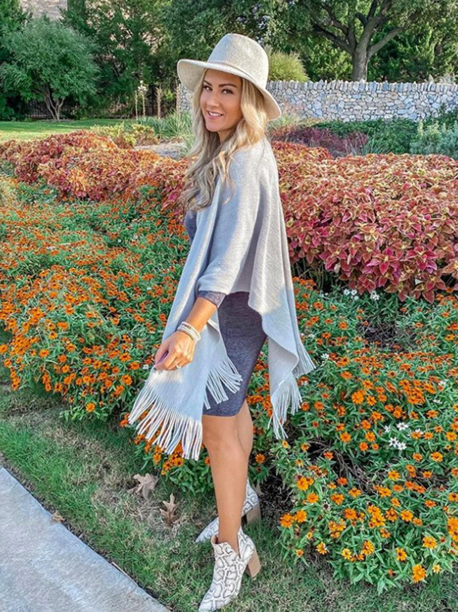 Fringe Knit Shawl Wrap