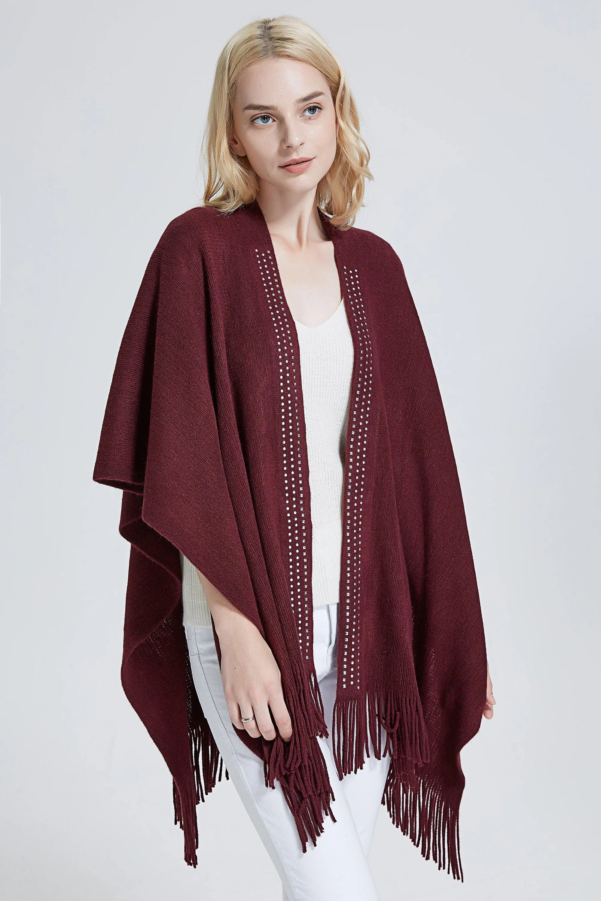 Fringe Knit Shawl Wrap