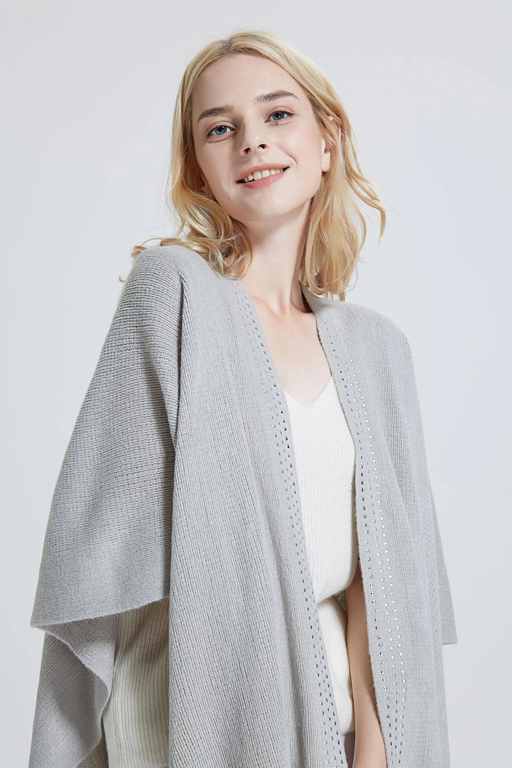 Fringe Knit Shawl Wrap