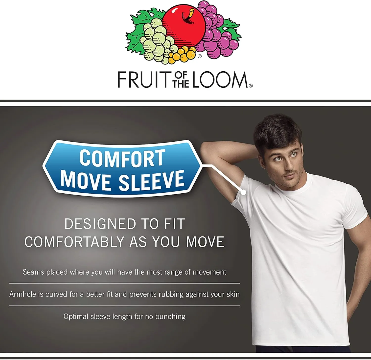 Fruit of the Loom Men's Big and Tall Tag-free Undershirts