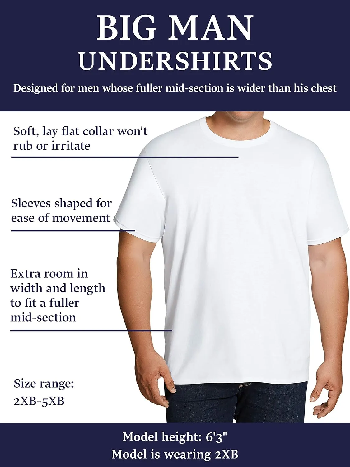 Fruit of the Loom Men's Big and Tall Tag-free Undershirts