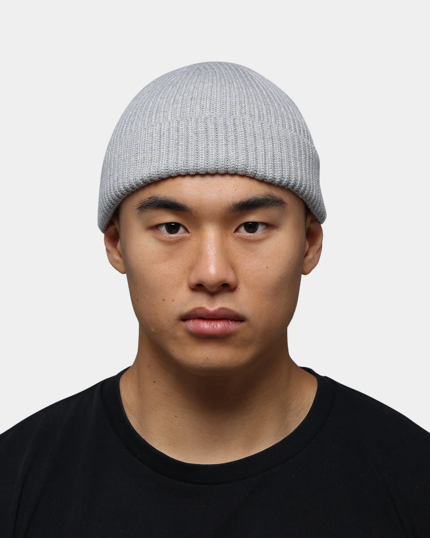 Goat Crew Fisherman Ribbed Knit Staple Beanie Grey
