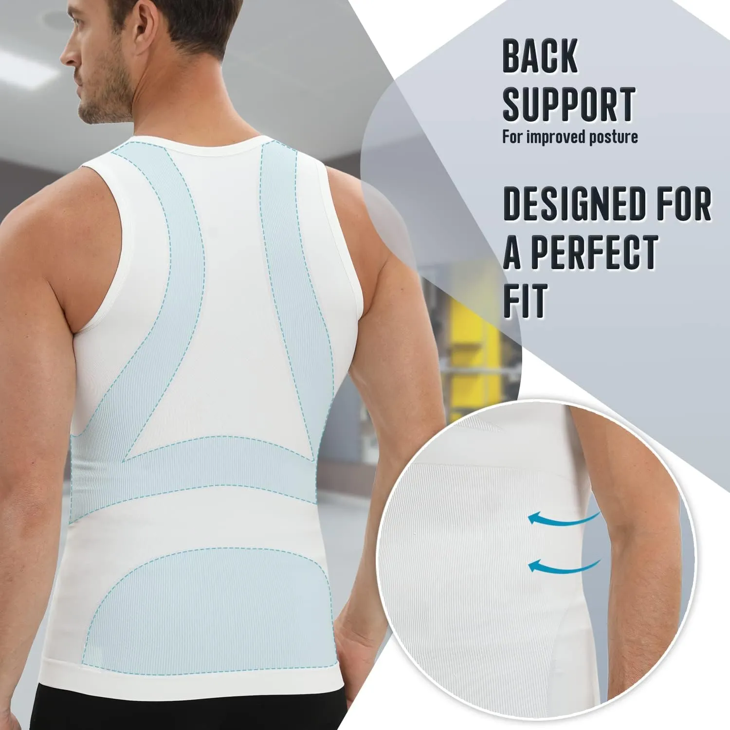 Gynecomastia Compression Shirt for Men, Slimming Tank Top Undershirts, Mens Body Shaper Vest