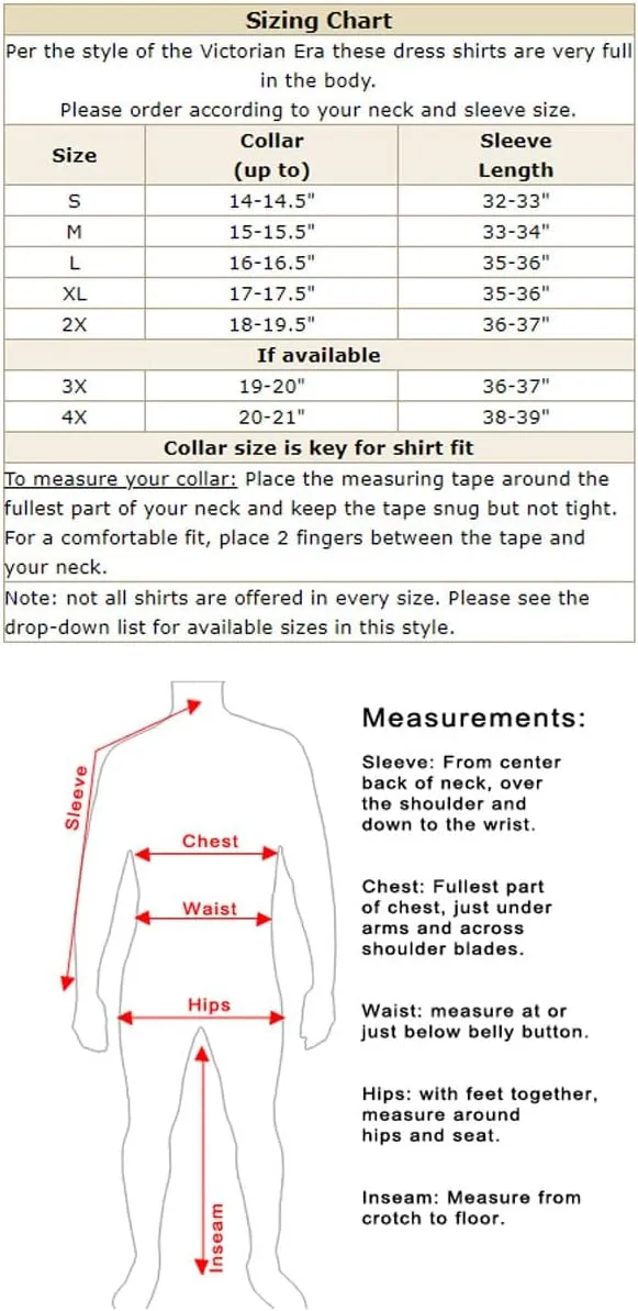 Historical Emporium Mens Stand Collar Convert. Stud/Cuff Cotton Dress Shirt, Victorian Edwardian Formal Reenactment