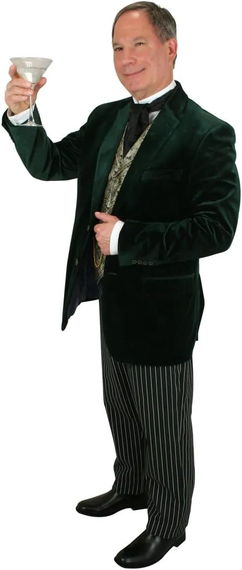 Historical Emporium Mens Stand Collar Convert. Stud/Cuff Cotton Dress Shirt, Victorian Edwardian Formal Reenactment