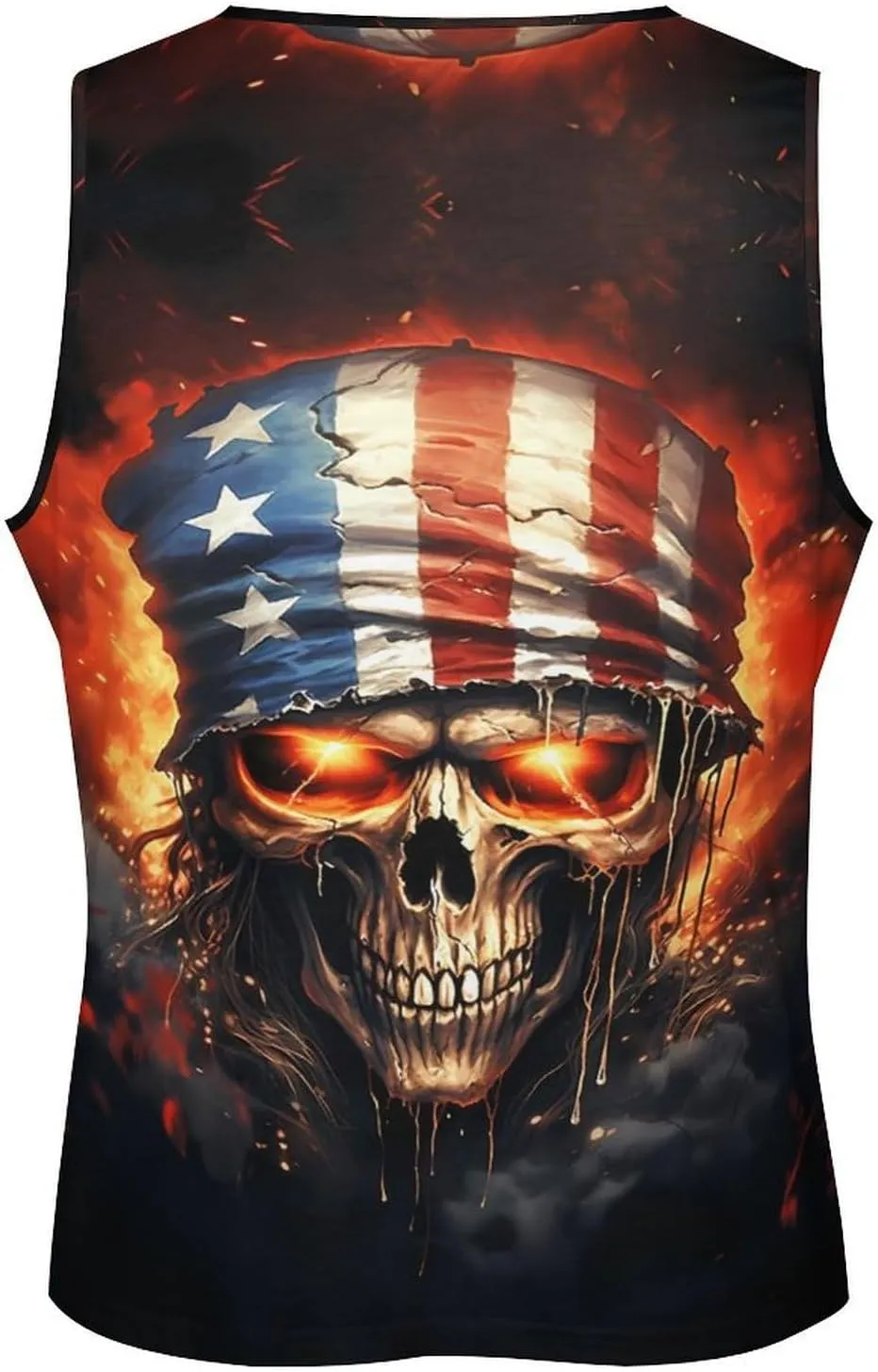 HOTYD Mens Cotton Tank Tops Skull Graphic Stringer Tops Casual Summer Cutoff T-Shirts Moisture Wicking Work Out Tops