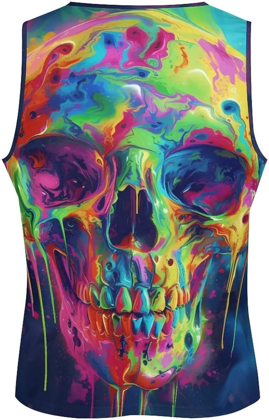HOTYD Mens Cotton Tank Tops Skull Graphic Stringer Tops Casual Summer Cutoff T-Shirts Moisture Wicking Work Out Tops
